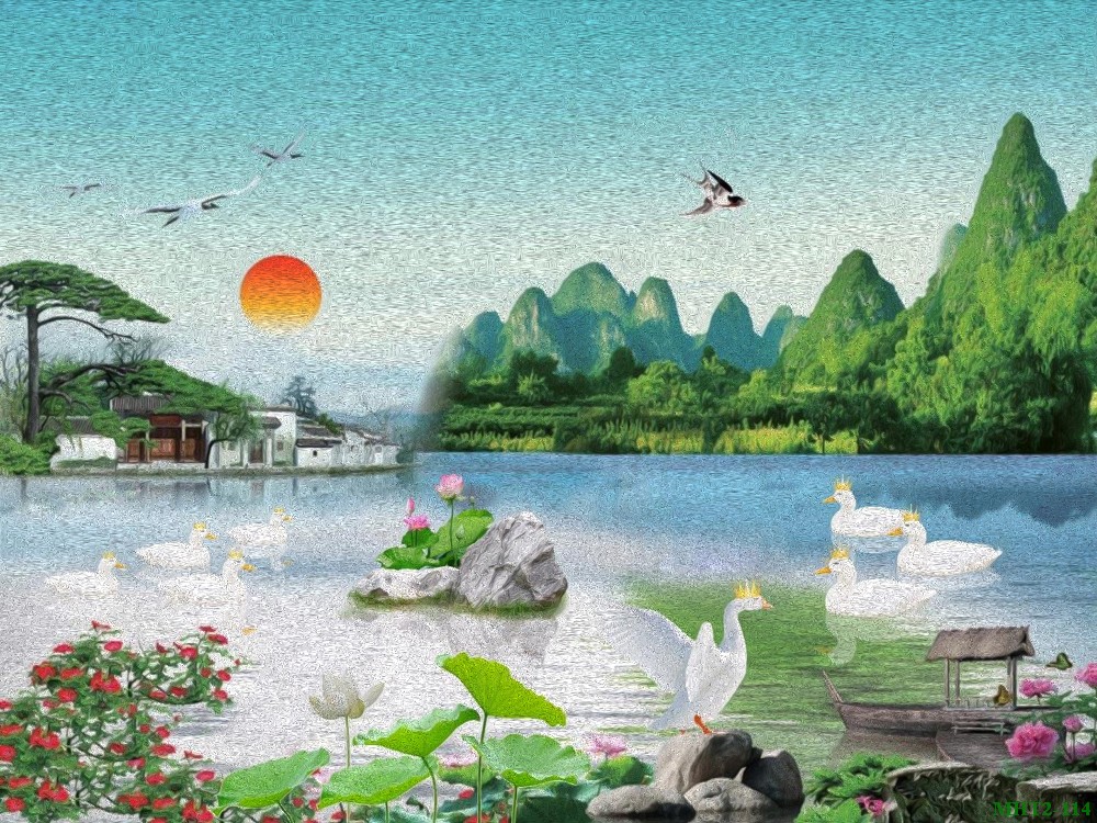 Phong cảnh sơn thủy hữu tình MHT2-114